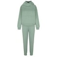 thumbnail image 4 of Brondbend Womens Tracksuit Womens Sweat Suits 2 Piece Set Long Sleeved Hooded Solid Pullover Sweatshirt with Casual Sweatpant Outfits Loose Fall Winter Comfortable Athletic Set,Green, 4 of 5