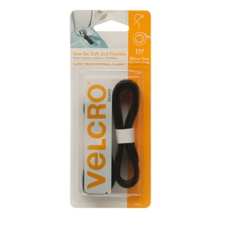 VELCRO Brand Sleek and Thin for Fabrics  Soft on Skin Ultra Light with  Sewing Lane Technology, 6ft x 3/4 in tape Black 