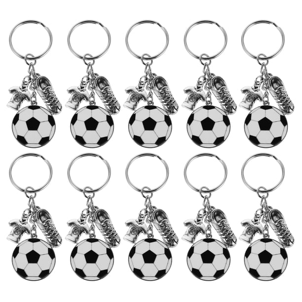 10 llaveros de aleación para bolsos, regalos para aficionados al fútbol, colgantes de recuerdo de fútbol, accesorios para atletas.