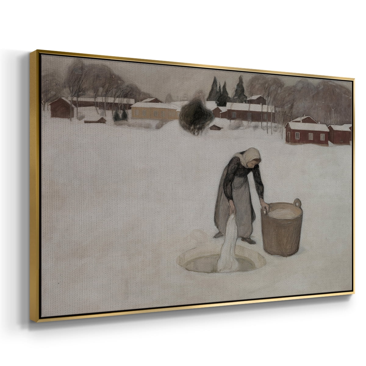 Vintage Landscape-CCCXCIX By Wexford Home Framed in Gold Wood Gallery Wrapped Canvas 27 in. x 41 in.
