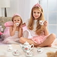 thumbnail image 4 of Juego de té IaoVueby de porcelana para niñas con funda de transporte para teteras, 4 of 7