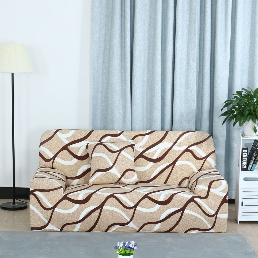 Details about   Sofa Cover Cotton Anti Slip Fresh Combination Cushion Stripe Room Sofa Cover 