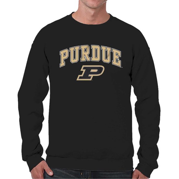 Campus ColorsCampus Couleurs Adulte Arc & Logo Style Doux Jour de Match Chandail en Molleton Col Rond (Purdue Warmermakers - Noir, Moyen)