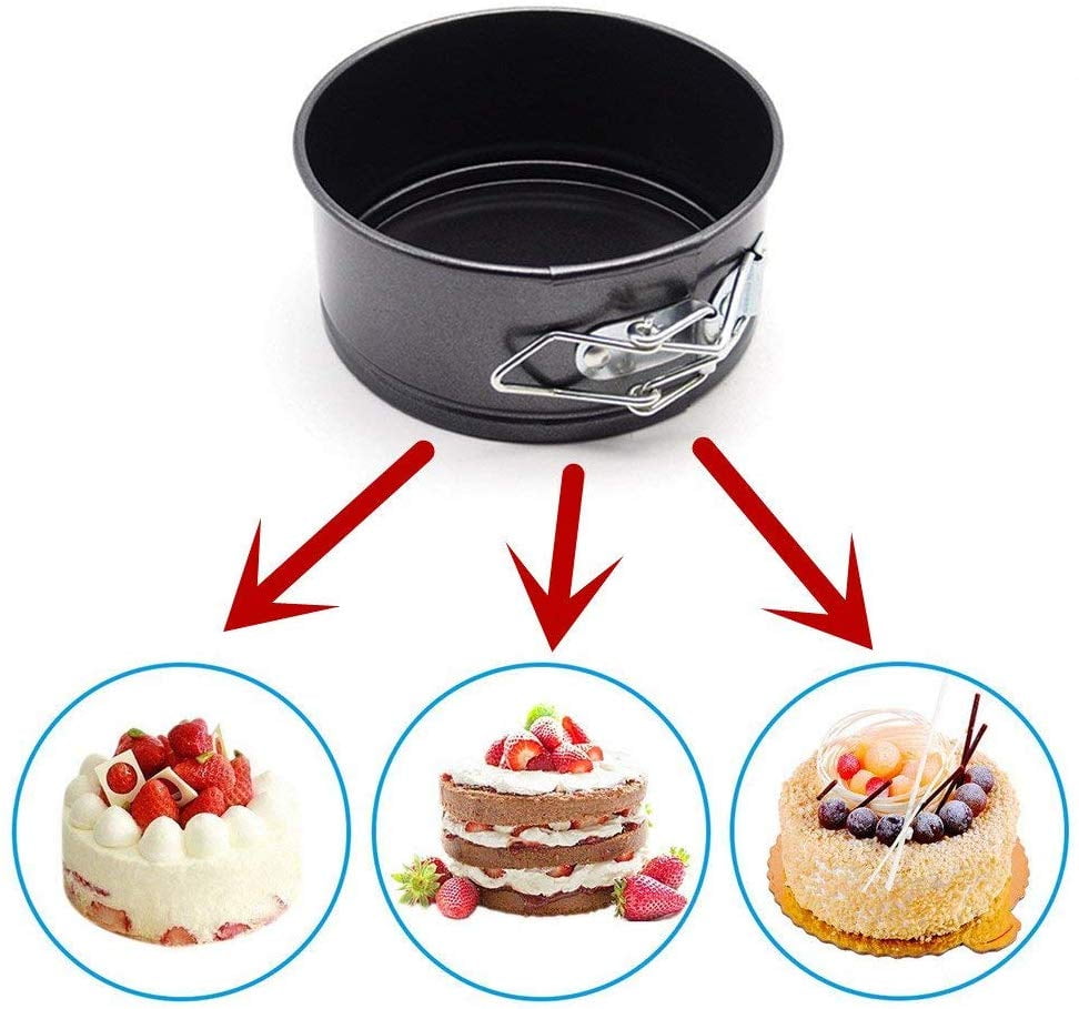 Minding 4 Inch Nonstick Leakproof mini cheese Cake Pan Round Bakeware Quick-Release Latch Removable Bottom 