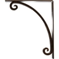 thumbnail image 4 of Ekena Millwork 2"W x 12"D x 15"H Legacy Wrought Iron Bracket, (Triple center brace), Antiqued Bronze, 4 of 8