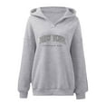 thumbnail image 4 of XINXIAOO Womens Sweatshirt Hoodies Long Sleeve Pullover Hoodie Graphic Hoodies for Women Grey Sweatshirt Women Fall Clothes Trending Clothes, 4 of 5