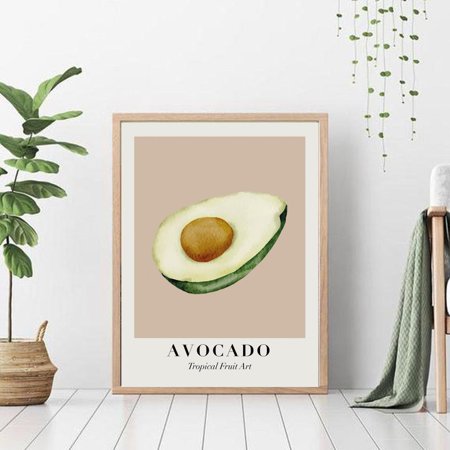 Poster Avocado Print, Avocado Poster , Avocado Wall Art, Tropical Fruit Art, Tropical Print, Exotic Fruit Art, Botanical Print, Watercolor Avocado-UNFRAMED