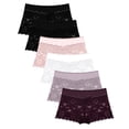 thumbnail image 2 of FINETOO Lace Underwear For Women Boy Shorts Cheeky Breathable Panties Invisible Embroidery Floral Briefs S-XL 6 Pack, 2 of 5