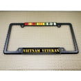 thumbnail image 4 of Vietnam Veteran 3 Service Ribbons - Domed Custom-Made Personalized Narrow (Thin) Top 4 Hole Metal Car License Plate Frame with Free caps - Black (Quantity: 1 Frame), 4 of 7