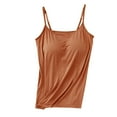 thumbnail image 4 of Dyfzdhu Tank Top with Built in Bra for Women Chest Pads Five Fingers Without Steel Ring Cups One Sports Camisole Summer Tops Undershirts, 4 of 4