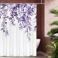 thumbnail image 2 of Green Eucalyptus Shower Curtain, Watercolor Leaves on The Top Plant with Floral Bathroom Decoration Shower Curtain Sets 72x72 Inch with Hooks, 2 of 6