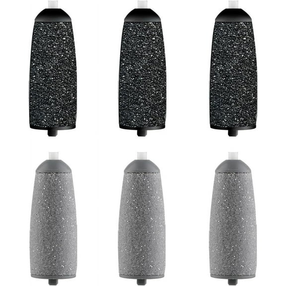 6 Pack Replacement Roller for Flawless Pedi, Replacement Head Refills Compatible with Finish Touch Flawless Pedi Electronic Tool File,3 Extra Coarse & 3 Regular Coarse