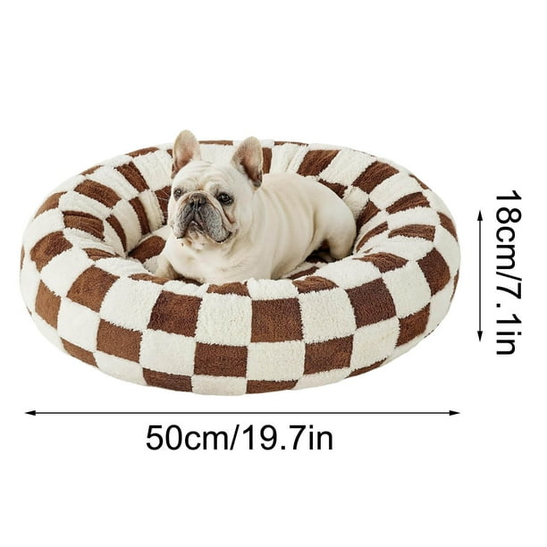 Yhmxh Y cama redonda cálida de invierno para mascotas para interiores, para dormir y para mascotas, suministros para mascotas