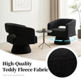 thumbnail image 4 of ClinQ Oversized Swivel Barrel Accent Chair Set of 1, 360 Degree Teddy Upholstered Round Chair for Living Room and Bedroom, Black, 4 of 8