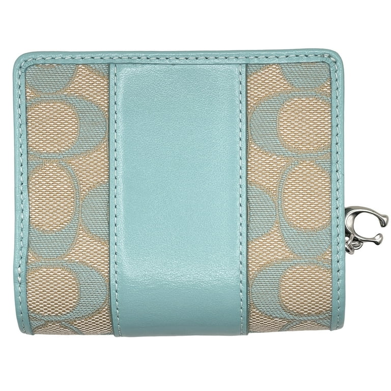 Coach Outlet Snap Wallet in Signature Jacquard Faded Blue One Size