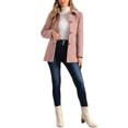 thumbnail image 2 of Abrigo de una sola botonadura con cuello Peter Pan para mujeres Inspire Chic XL Rosa, 2 of 5
