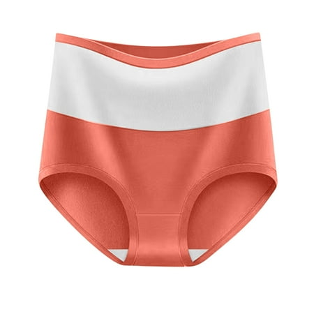 Bigersell Seamless Cheeky Underwear for Women Clearance Boy Short Underwear Woman Briefs Panty Style P-54 Polyester Cheeky Panties High Waisted Thong Underwear Briefs Women s Panties Orange XL