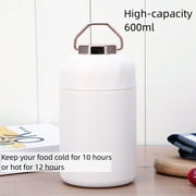 Tusjiain 20 oz White Stainless Steel Insulated Thermos