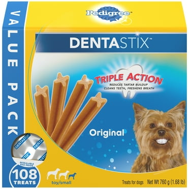 Pedigree Dentastix Toy/Small Dental Dog Treats, Original, 1.68 Lbs. Value Pack (108 Treats)