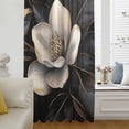 thumbnail image 6 of Black Gold Flower Sheer Curtains 45 Inches Long, Gradient Luxurious Floral Botanical Light Filering Curtains, Breathable Simi Curtain Privacy Drapes for Kitchen Bathroom Small Window Treatment, 6 of 9
