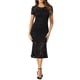 thumbnail image 2 of INSPIRAR CHIC Vestido de encaje elegante para mujeres, vestido de cóctel midi de manga corta, vestido de sirena ajustado negro XS, 2 of 5