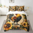 thumbnail image 2 of Castle Fairy Animal Rooster Bedding Comforter Set 7-Piece for Preppy Child,Farmhouse Animal King Bedding Sets,Chic Floral Sunflower Ultra Soft Bed Sheets,Lightweight Room Decor,Reversible, 2 of 8