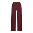 thumbnail image 6 of QATAINLAV Women's Plus Size Yoga Pants with Pockets Elastic Waist Solid Casual Split Hem Sweatpants Loose Workout Leggings Wine XXXXL, 6 of 7