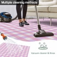 thumbnail image 5 of Pink Grid Outdoor Rug 6x9 Ft - Reversible Patio Rug Outdoor Camping Rugs, Checkered Plaid Gingham Lattice Trellis Print Indoor Outdoor Area Rugs, Non-Slip Outdoor Carpet Runner for Deck/Porch, 5 of 8