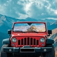 thumbnail image 3 of Yuyamidu Sea Turtle Windshield Sun Shade, Starfish Shell Car Sun Shade for Rubicon Sahara TJ JK JKU 2 Door & 4 Door, UV Rays Blocker Sun Visor Shade, 3 of 7