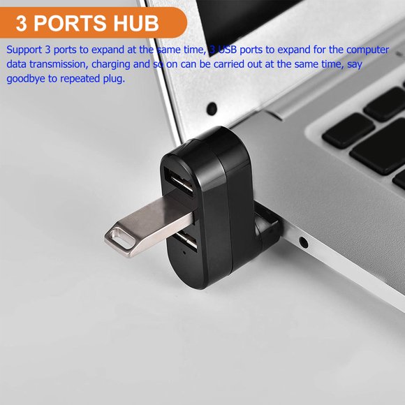 PAMINGONO 2Ud Adaptador USB 2.0 Con 3 Para Computadora Soporte Plug and Play Sin Driver