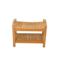 thumbnail image 3 of Grade-A Teak Wood Madrid Shower Seat 24" Outdoor Patio Stool Bench, 3 of 4