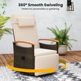 thumbnail image 6 of Gymax 2PCS Outdoor 360° Swivel Rattan Recliner Chair Patio Wicker Chaise Lounge Chair Beige, 6 of 9