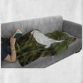 thumbnail image 6 of Animal Soft Flannel Fleece Throw Blanket, Little Baby Goats on a Bench Their Horns Picture Image Design, Cozy Plush for Indoor and Outdoor Use, 50" x 60", White and Green, by Ambesonne, 6 of 6