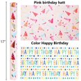 thumbnail image 4 of Papel de regalo Burymento, 43 cm x 10 m, doble cara, para cumpleaños, 4 of 6