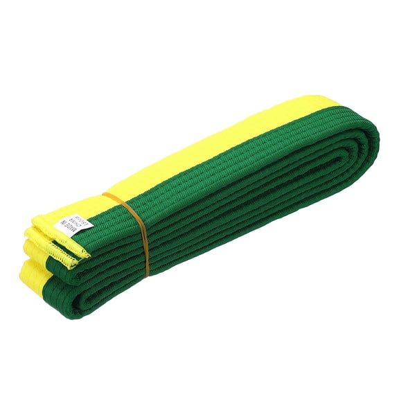 Uxcell Karate Belt, Martial Arts Ranking Belts Solid Cotton Double-Layered Core Long Soft Uniform Training Equipment Fitting for(Taekwondo/Karate/Judo/BJJ/Competition) 5.9ft&Yellow/Green