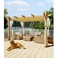thumbnail image 2 of 10x13ft Outdoor Pergola with Canopy & Side Mesh – Upgraded Aluminum Pavilion for Backyard, Patio & Porch, Beige+White, 2 of 7