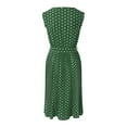 thumbnail image 5 of Sngxgn Womens Cotton Short Sleeve Casual Loose Crew Neck Beach Dress(Green,XL), 5 of 6