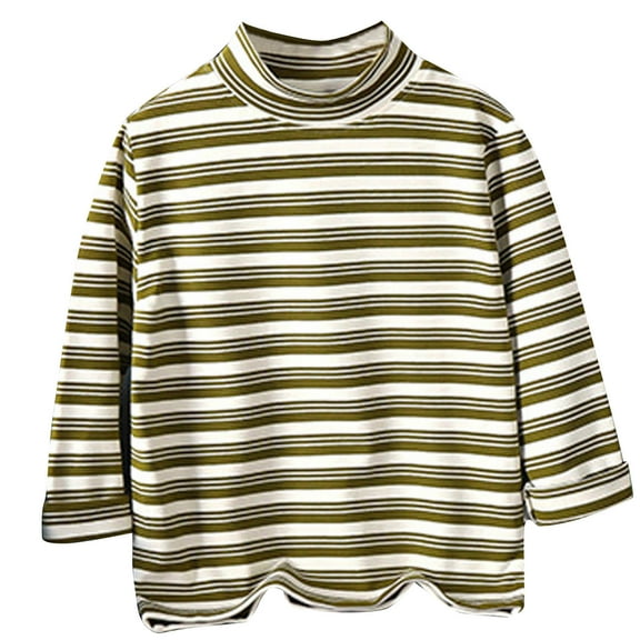 Baby Toddlers Long Sleeve Tee Shirts Little Kids Cotton Striped Crew Neck Tops Kids Top