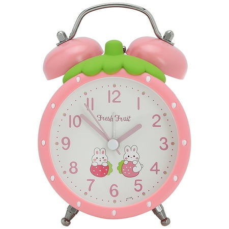 REGALWOVEN Strawberry Shape Alarm Clock, Traditional Dual Bell Design, Loud Alarm, for Bedroom Pink 3 . 5 "L REGALWOVEN Strawberry Shape Alarm Clock, Traditional Dual Bell Design, Loud Alarm, for Bedroom Pink