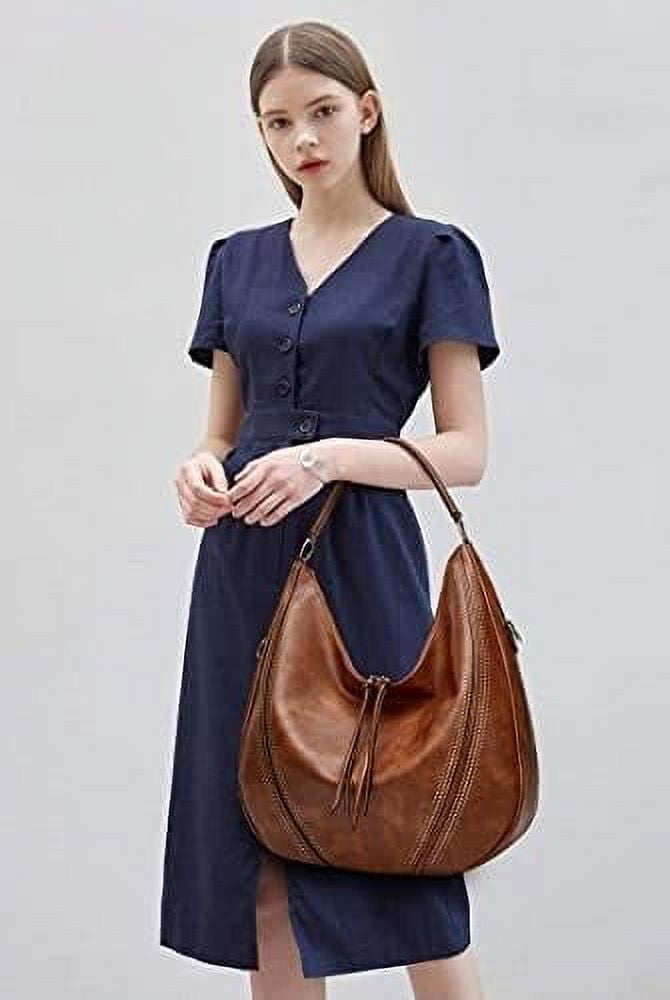 Gladdon Hobo purses for Women Large Crossbody Bags Boho Satchel Bags with Tassel Ladies Leather Handbags with Strap 2PC