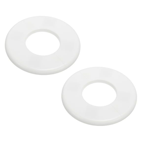 2Pack Wall Split Flange, ABS Self-Adhesive Escutcheon Plate for 51mm/2" Diameter, Water Pipe Cover for Kitchen Toilet Faucet Decoration, White