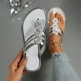 thumbnail image 2 of Mepaouo Women's Rhinestone Gladiator Sandals Sparkling Bridal Bridesmaid Summer Slide Flip Flops, 2 of 5