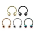 thumbnail image 3 of Horseshoe Septum Cartilage Lip Twisted Rope Surgical Steel 16ga 14ga, 3 of 12