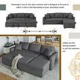 SEGMART Sectional Sofa Bed Furniture, LShape 3 Seat Sectional Couch with Storage Chaise