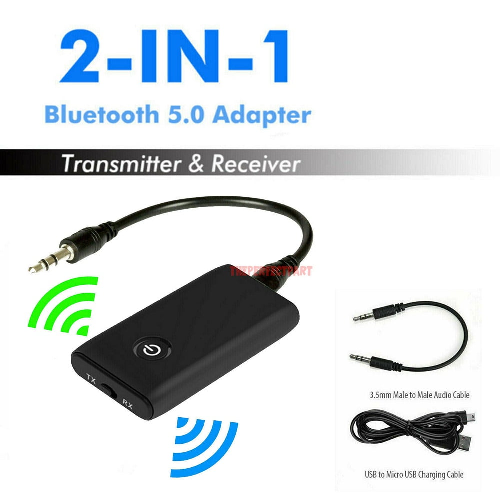 NEW 2 IN1 USB+3.5mm Audio Cable Connector Bluetooth Audio Transmitter Adapter US 