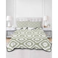 thumbnail image 2 of Twin XL Quilt Bedding Set, Sage Green White Geometric Reversible Summer Quilt 3 Pieces, Modern Abstract Art Lightweight Bedspreads Coverlets with 2 Pillow Shams for All Seasons, 2 of 5