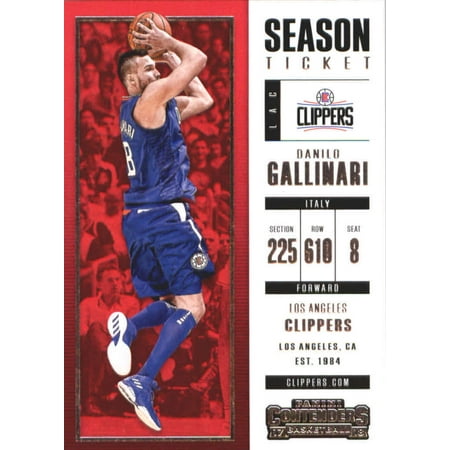 Los Angeles Clippers Flat 2017-18 Panini Contenders Season Ticket #65 Danilo Gallinari Los Angeles Clippers Basketball Card ()
