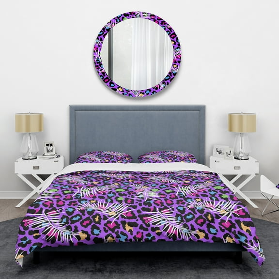 Designart 'Leopard Fur Safari VIII' Mid-Century Modern Duvet Cover Set