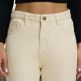 thumbnail image 4 of FAIWAD Jeans pour Femmes à Jambe Droite Taille Haute en Denim Extensible Pantalon Décontracté Ample avec Poches, 4 of 8