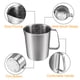 thumbnail image 3 of Vaso medidor, actualizado, 2 balanzas de medición, incluida la báscula L, balanza de onzas, vasija medidora de acero inoxidable con marcado, 16 onzas, 500 ml, 3 of 5